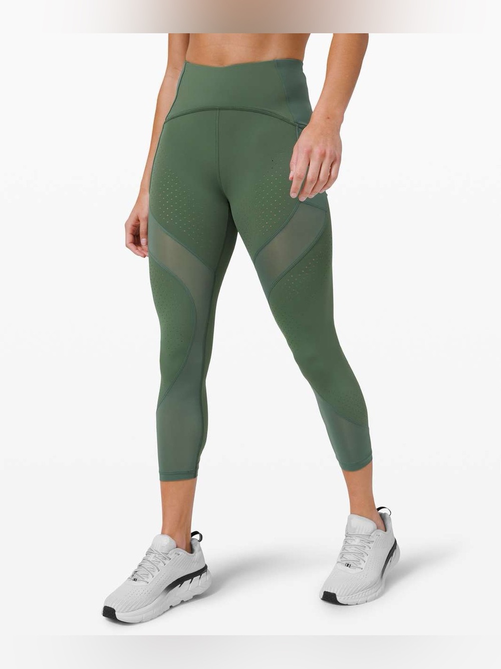 Lululemon Uncovered Strength High-Rise Crop 23" algae green size 4